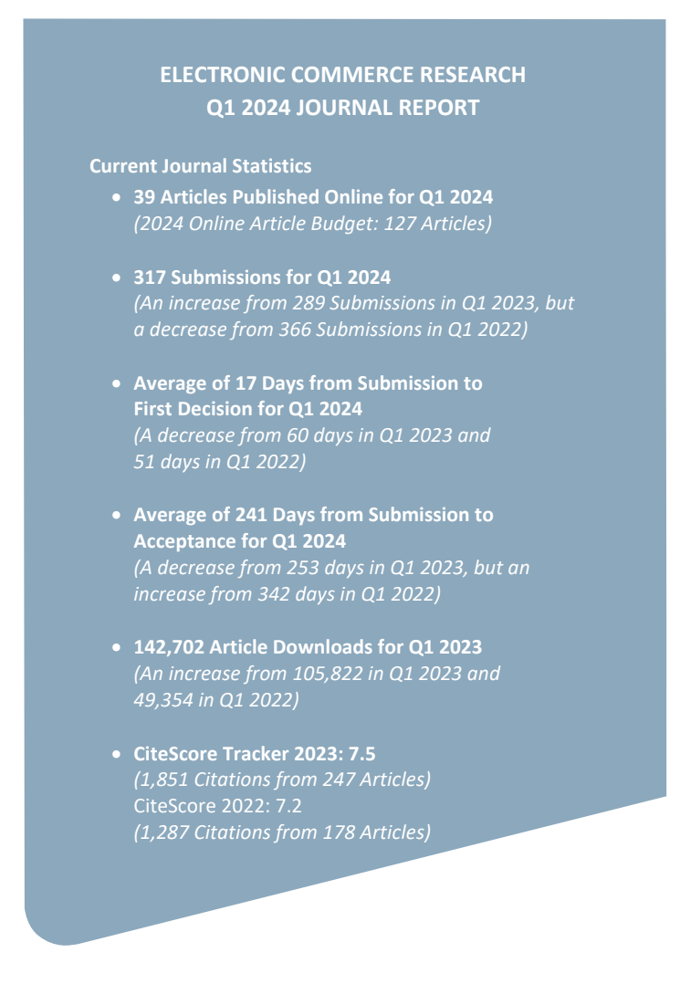 Latest Statistics from Electronic Commerce Research